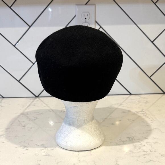 Scala black wool newsboy cap Peaky Blinders minimalist size S/M 23” unisex - Picture 3 of 7